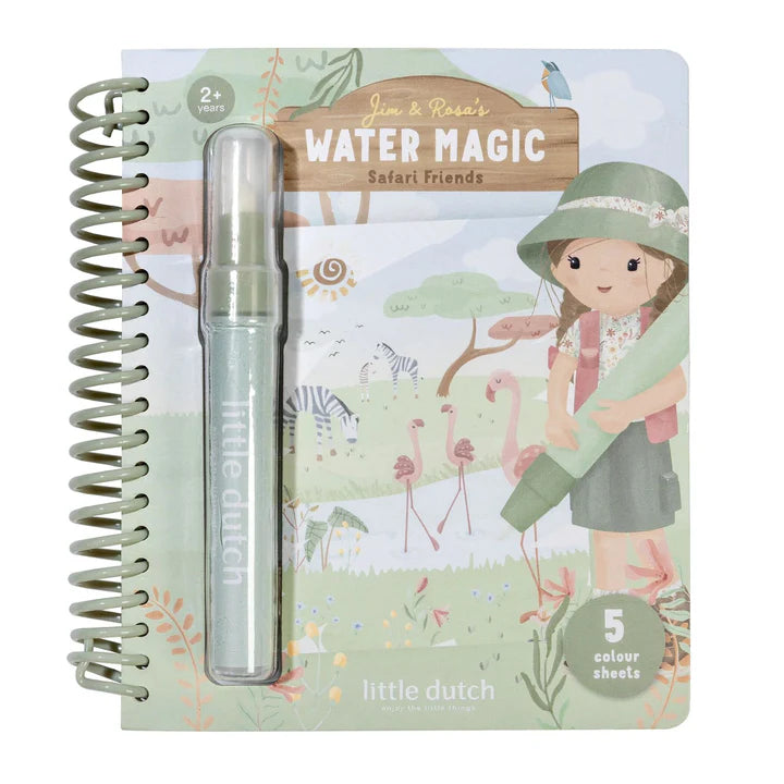 Libro mágico de colorear Little Dutch - Safari Friends Rosa