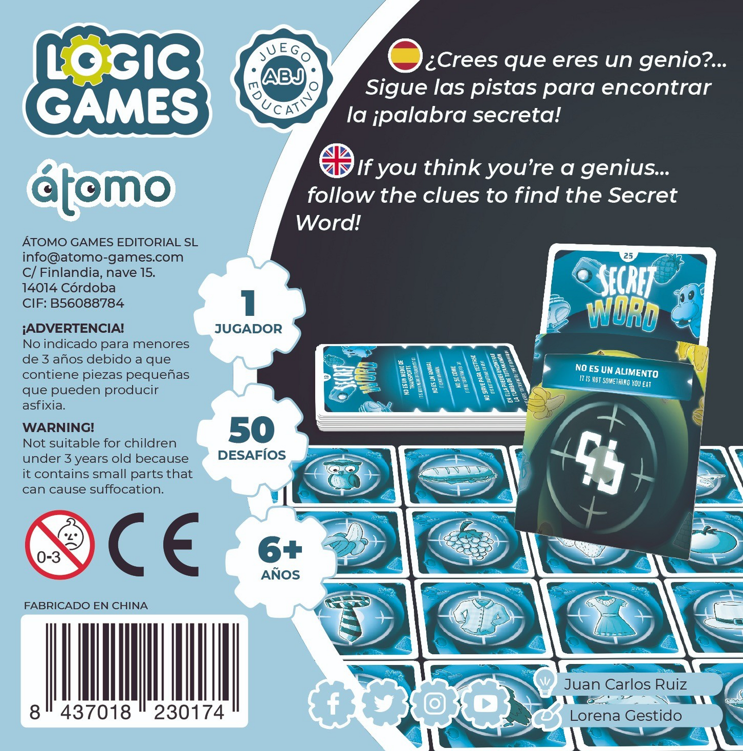 Juego de lógica Secret Word Átomo