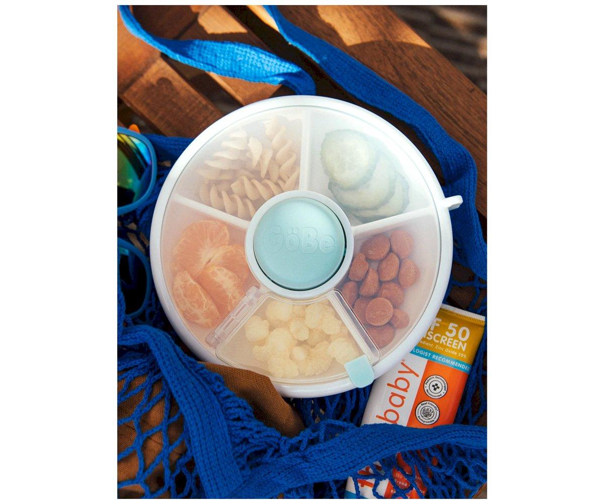 Caja Almuerzo Snack Spinner Flip, Correa de Mano y Hoja de Pegatinas Macaron Blue - GöBe