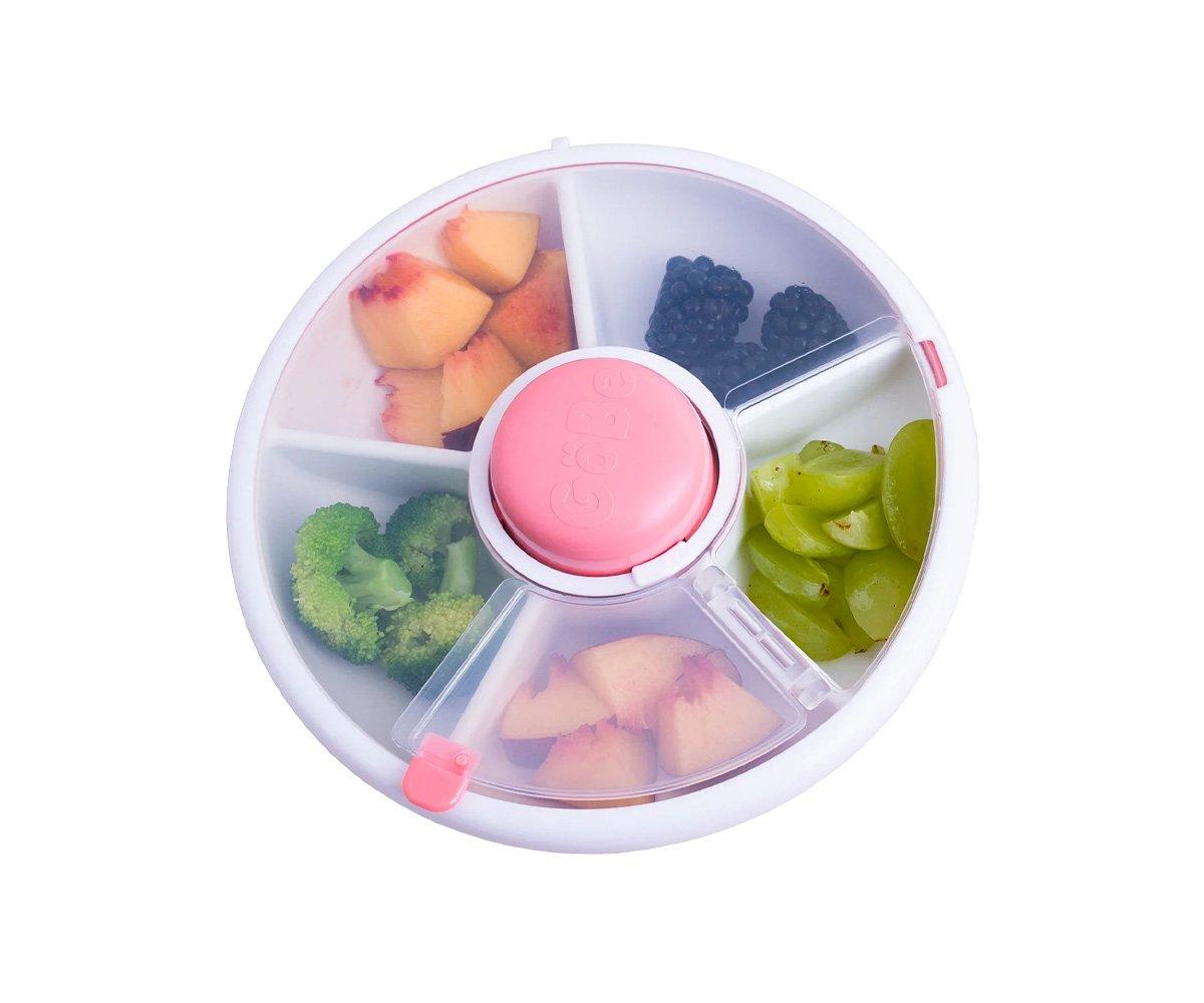 Caja Almuerzo Snack Spinner Flip, Correa de Mano y Hoja de Pegatinas Coral Pink - GöBe