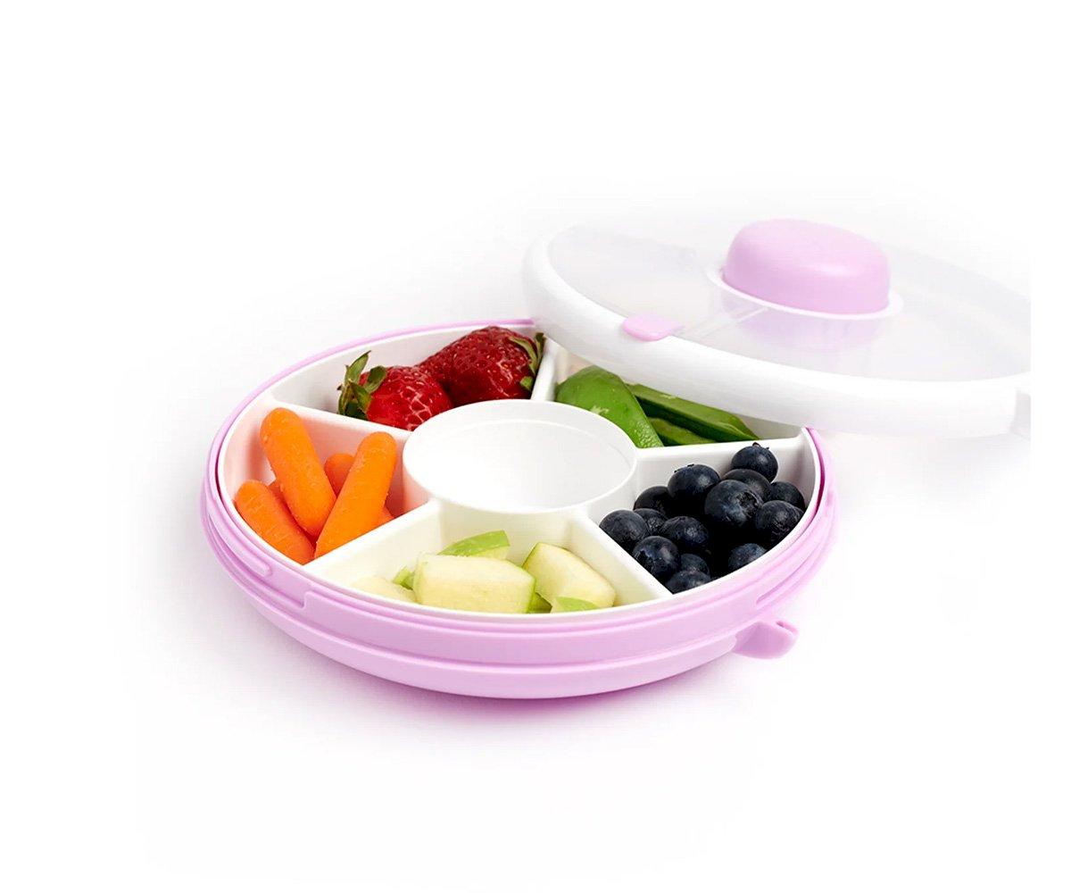 Caja Almuerzo Snack Spinner Flip, Correa de Mano y Hoja de Pegatinas Taro Purple - GöBe