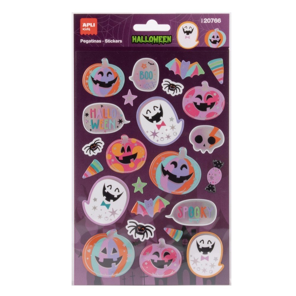 Pegatinas Calabaza Rosa Halloween - Apli