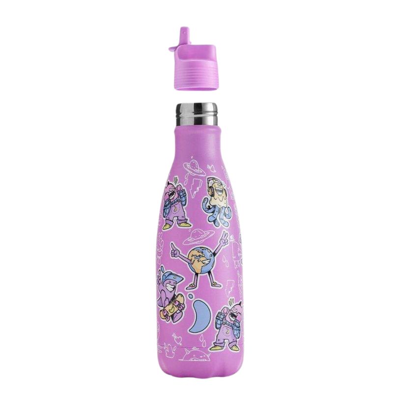 Botella Acero Inoxidable Kids Crew Lila 350 ml Chilly´s Bottles