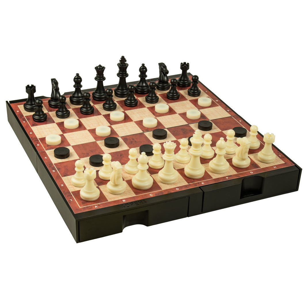 Ajedrez + Damas + Backgammon Magnético - Cayro