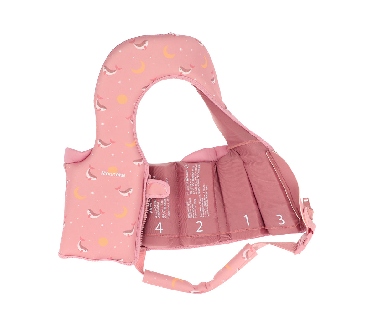 Chaleco Flotador Aprendizaje 1-2 años Monnëka Tutete - Whale Pink