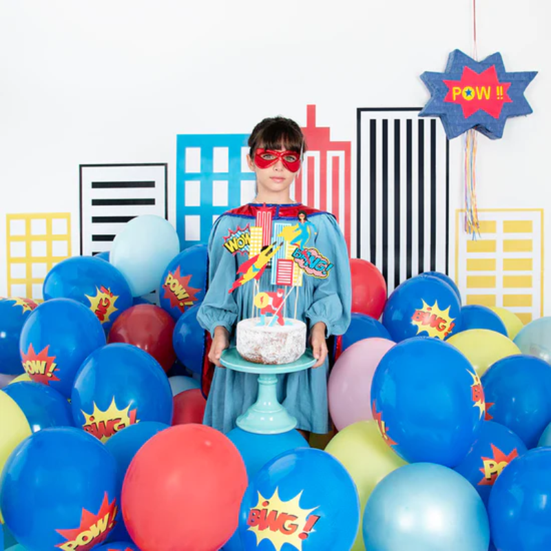Topper para tarta papel Superhéroe My Little Day