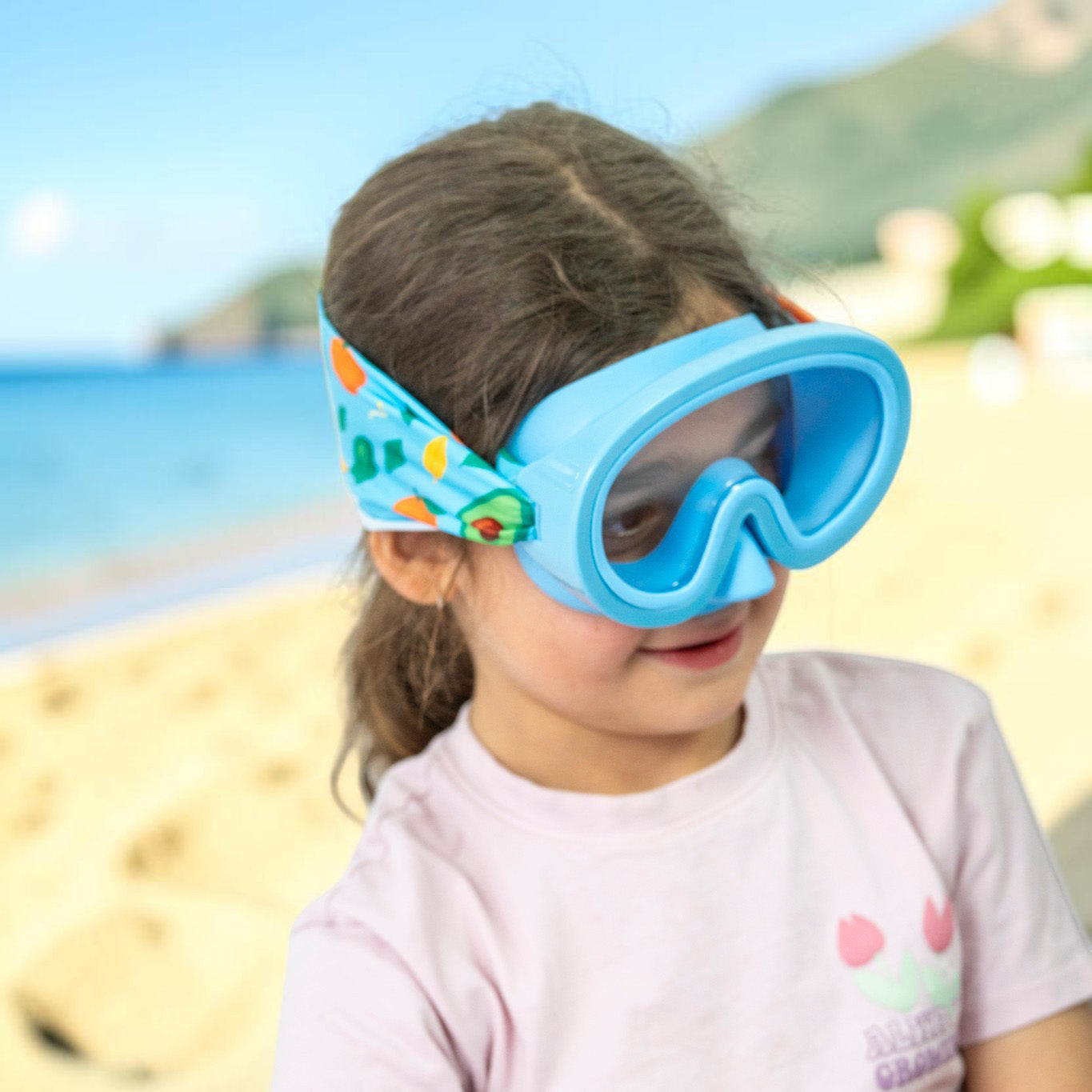 Gafas de Buceo con turbante Fun Water - JuniorMask Azul Claro / Frutas
