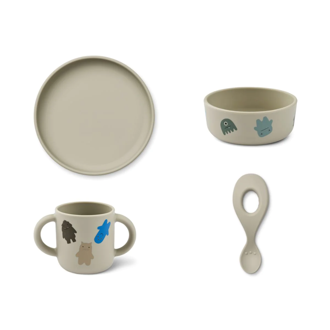Set vajilla silicona Vivi Liewood Monster