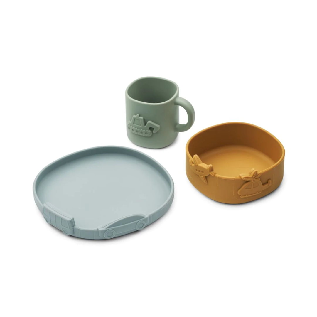 Set vajilla silicona Kine Liewood Blue Fog Mix