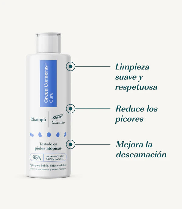 Champú de guisante para cuero cabelludo sensible - Green Cornerss
