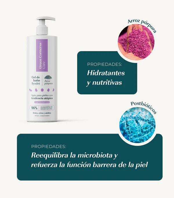Gel de Baño de Arroz Púrpura apta para piel atópica - Green Cornerss
