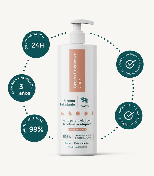 Crema hidratante de avena apta para piel atópica - Green Cornerss