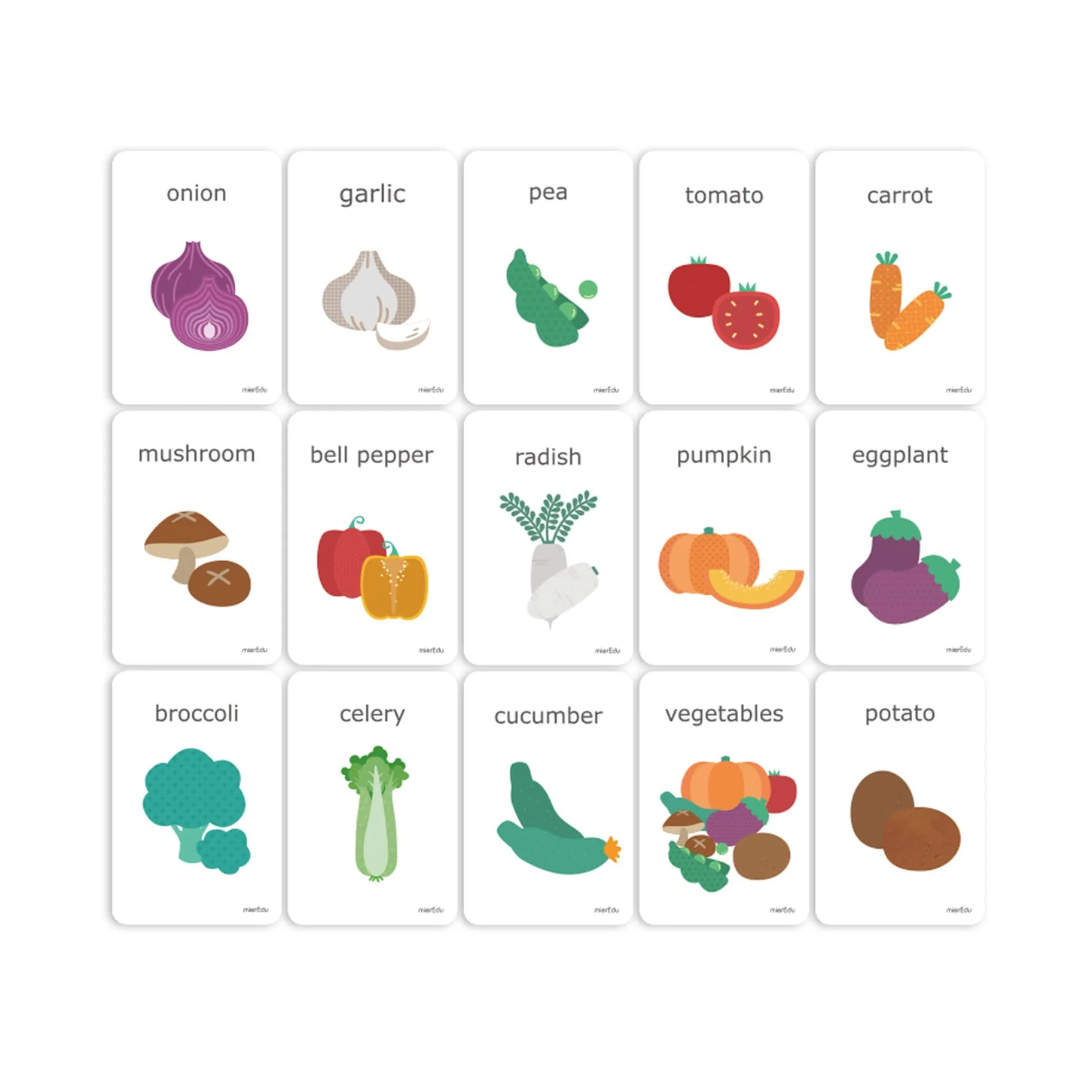 Cognitive Flash Cards Vegetales MierEdu