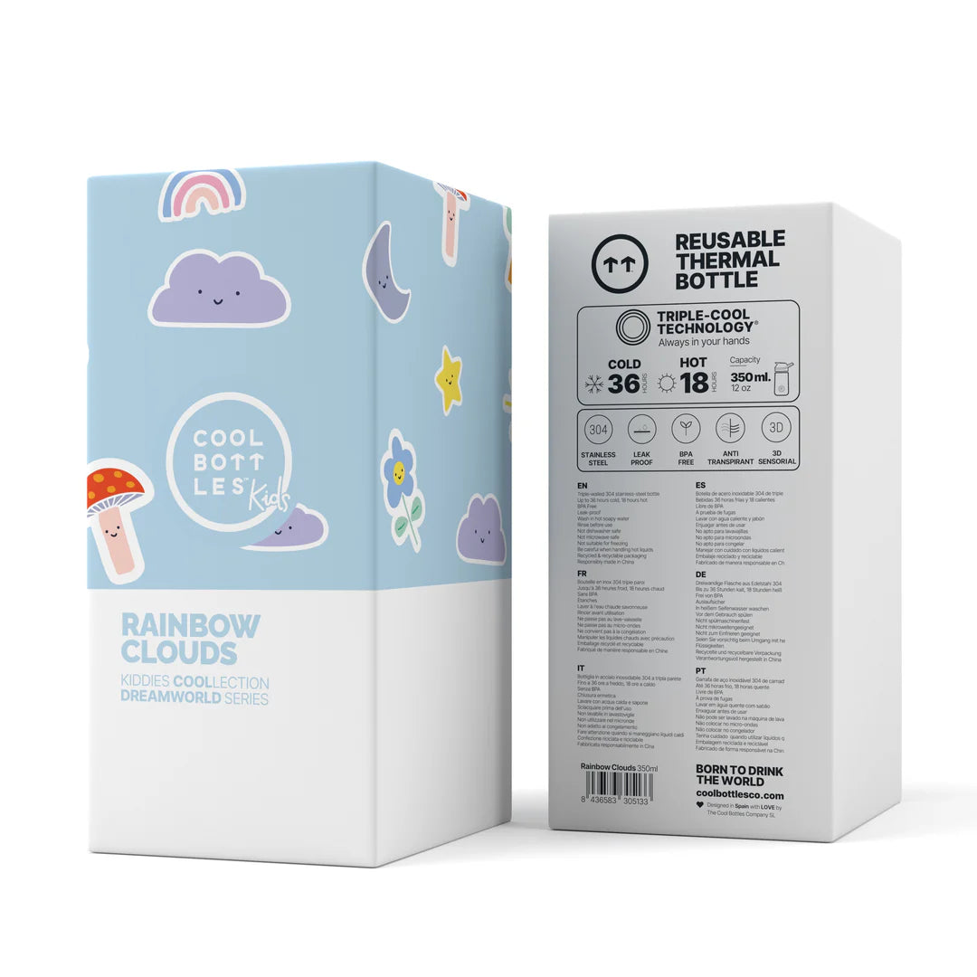 Botella térmica 350ml Cool Bottles - Kiddies Rainbow Clouds
