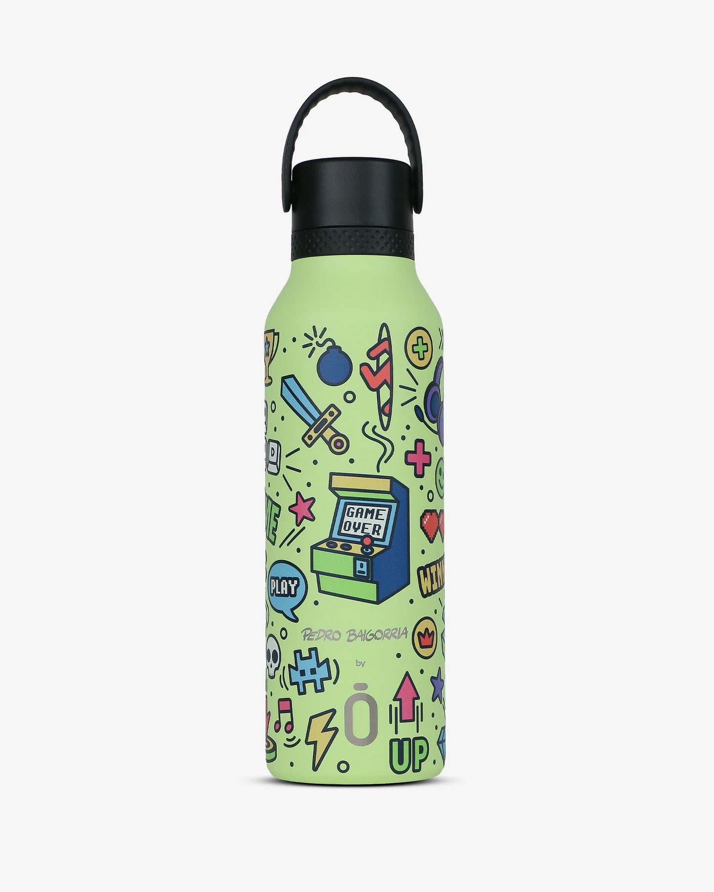 Botella térmica 600ml Runbott - Mii 60 Pedro Baigorria - Retro Gamer Sharp Green
