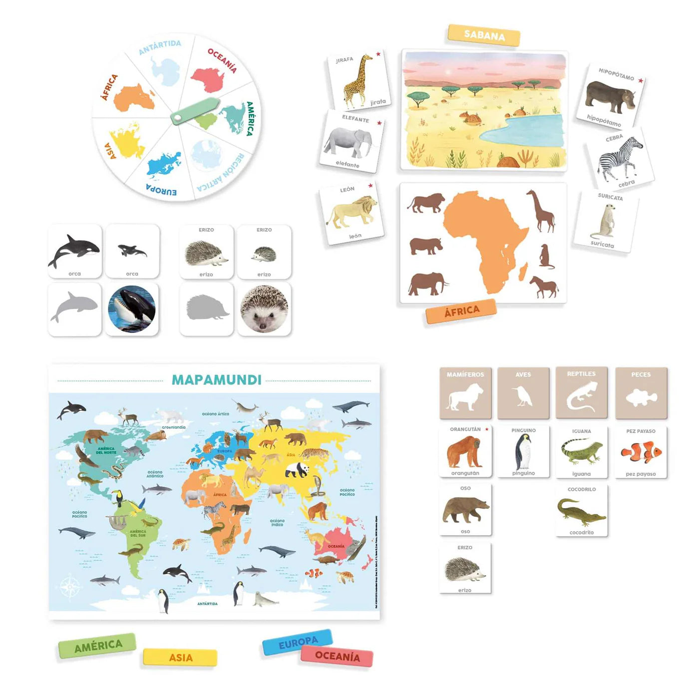 Juego Aprendo en positivo los animales - Diset