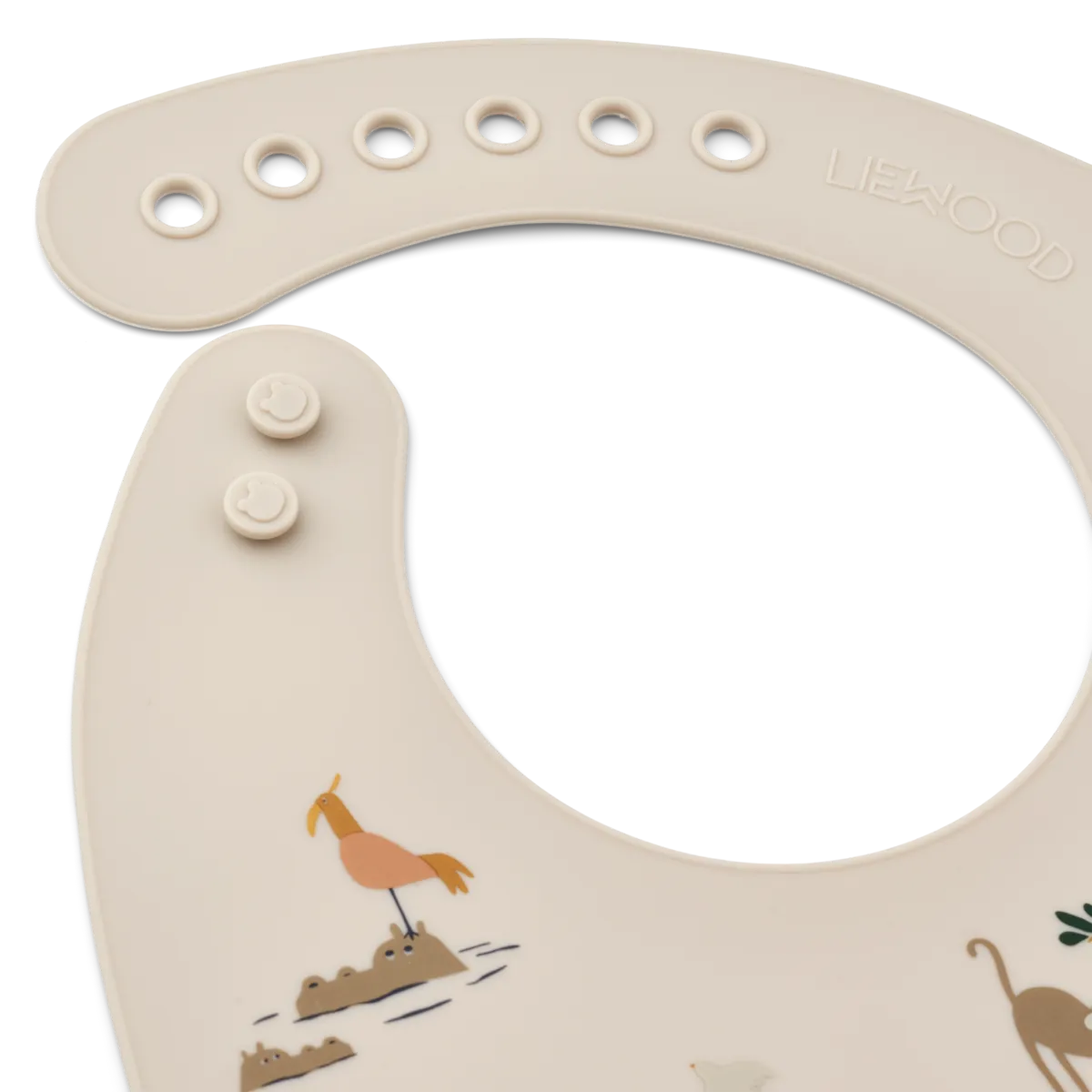 Pack 2 baberos silicona Tilda Liewood All together / Sandy