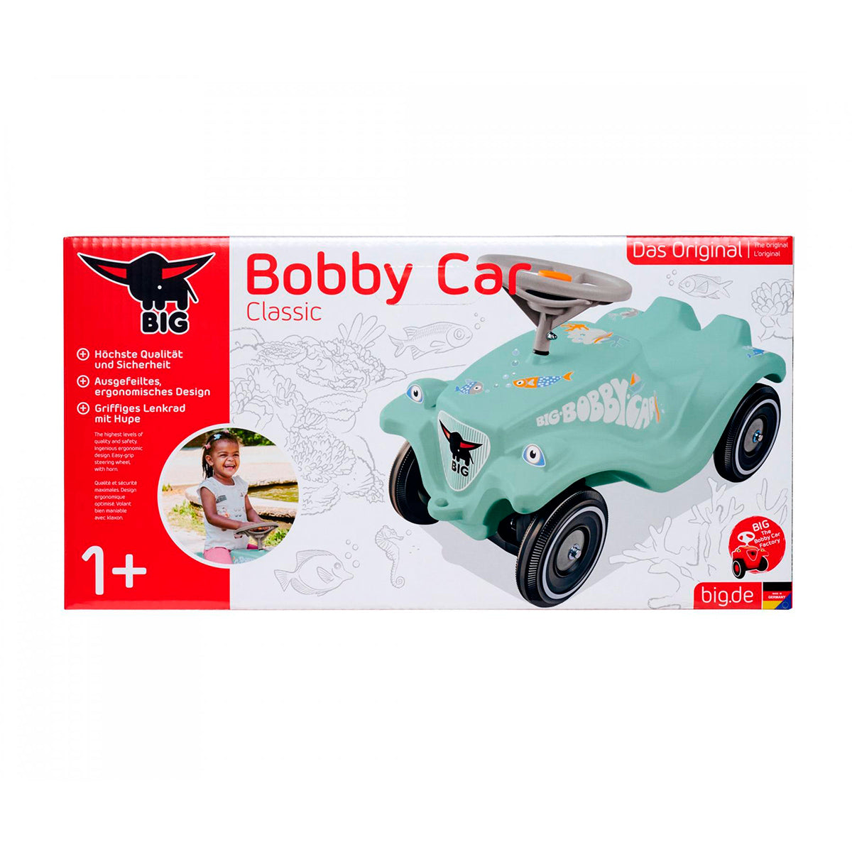 Correpasillos Car Classic Verde Mar - Big Bobby Car