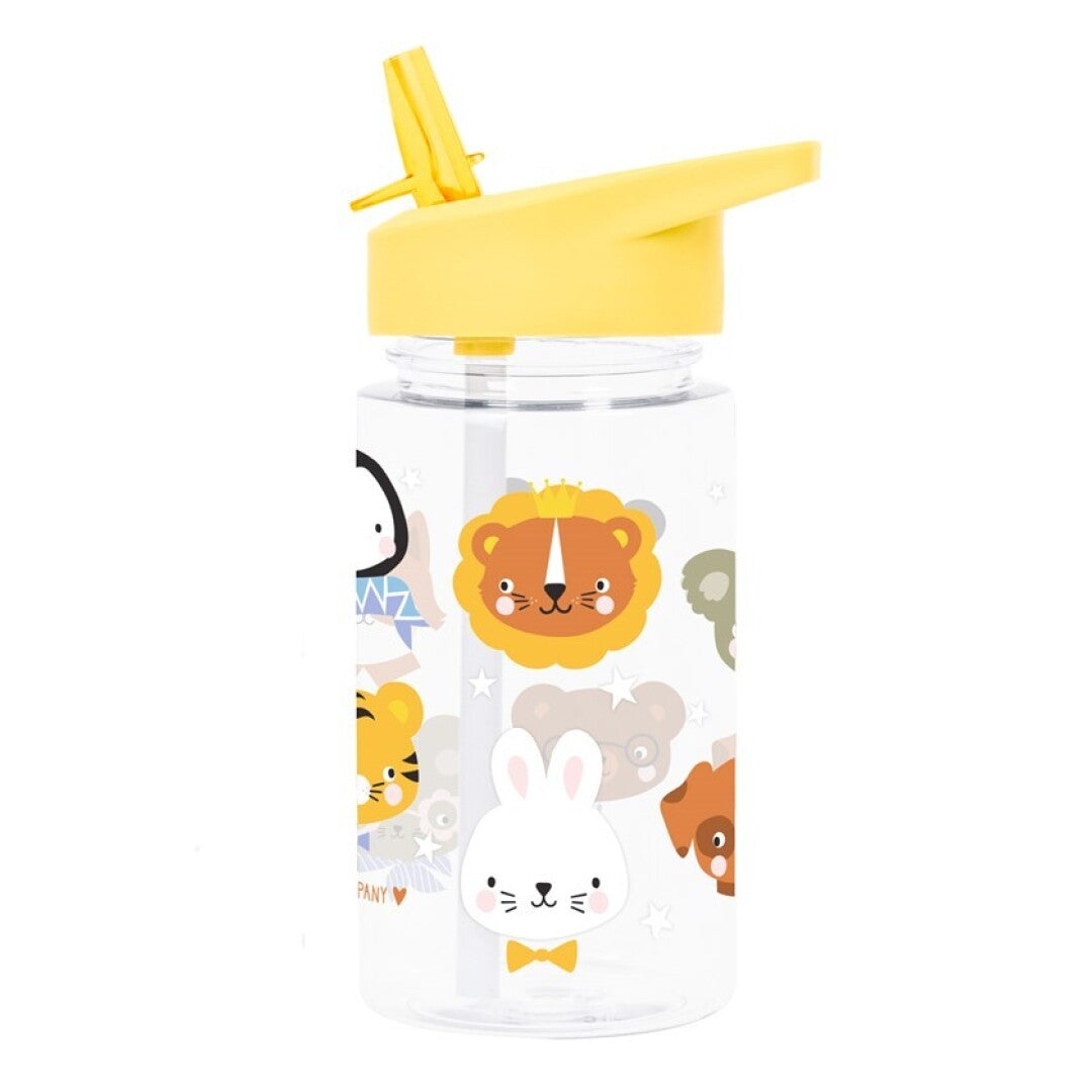 Botella con pajita 450ml - A Little Lovely Company Animales