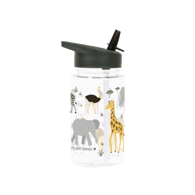 Botella con pajita 450ml - A Little Lovely Company Savanna