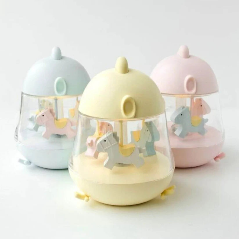 Caja de música carrusel con lámpara Azul