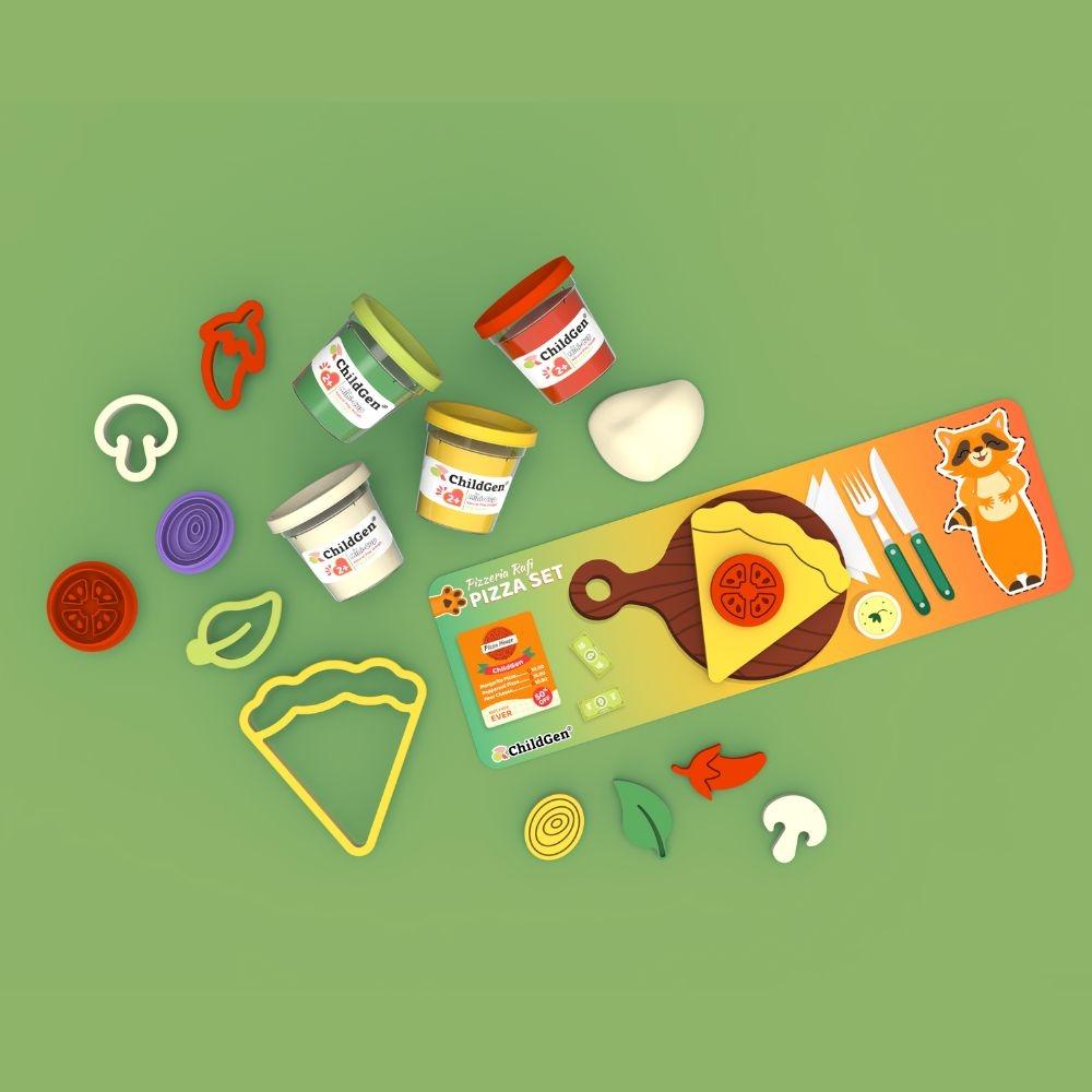 Plastilina natural ChildGen - Pizza Set