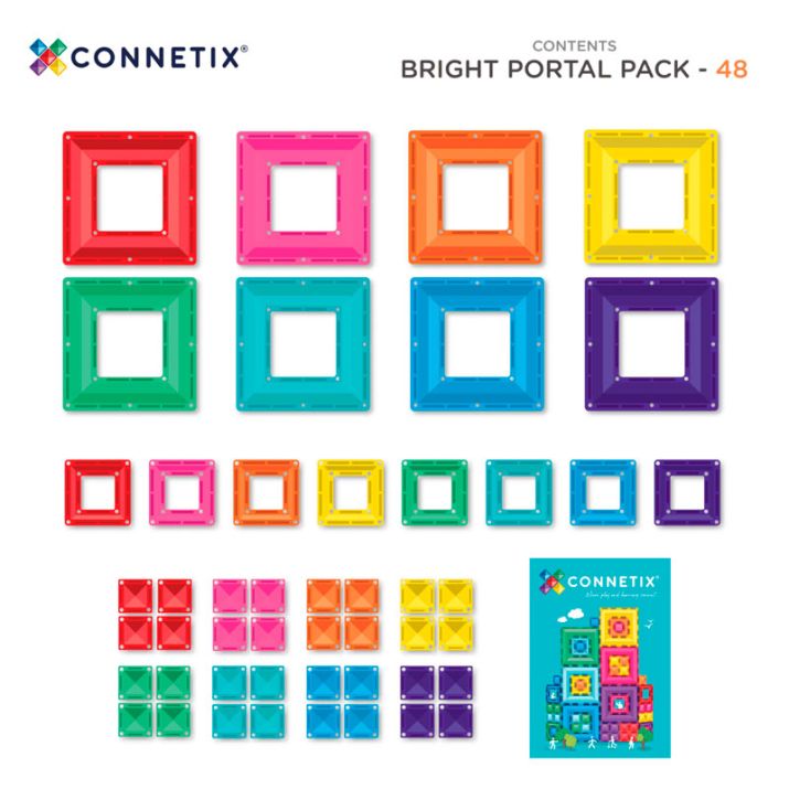 Magnéticos de construcción Connetix - Bright Portal 48 piezas