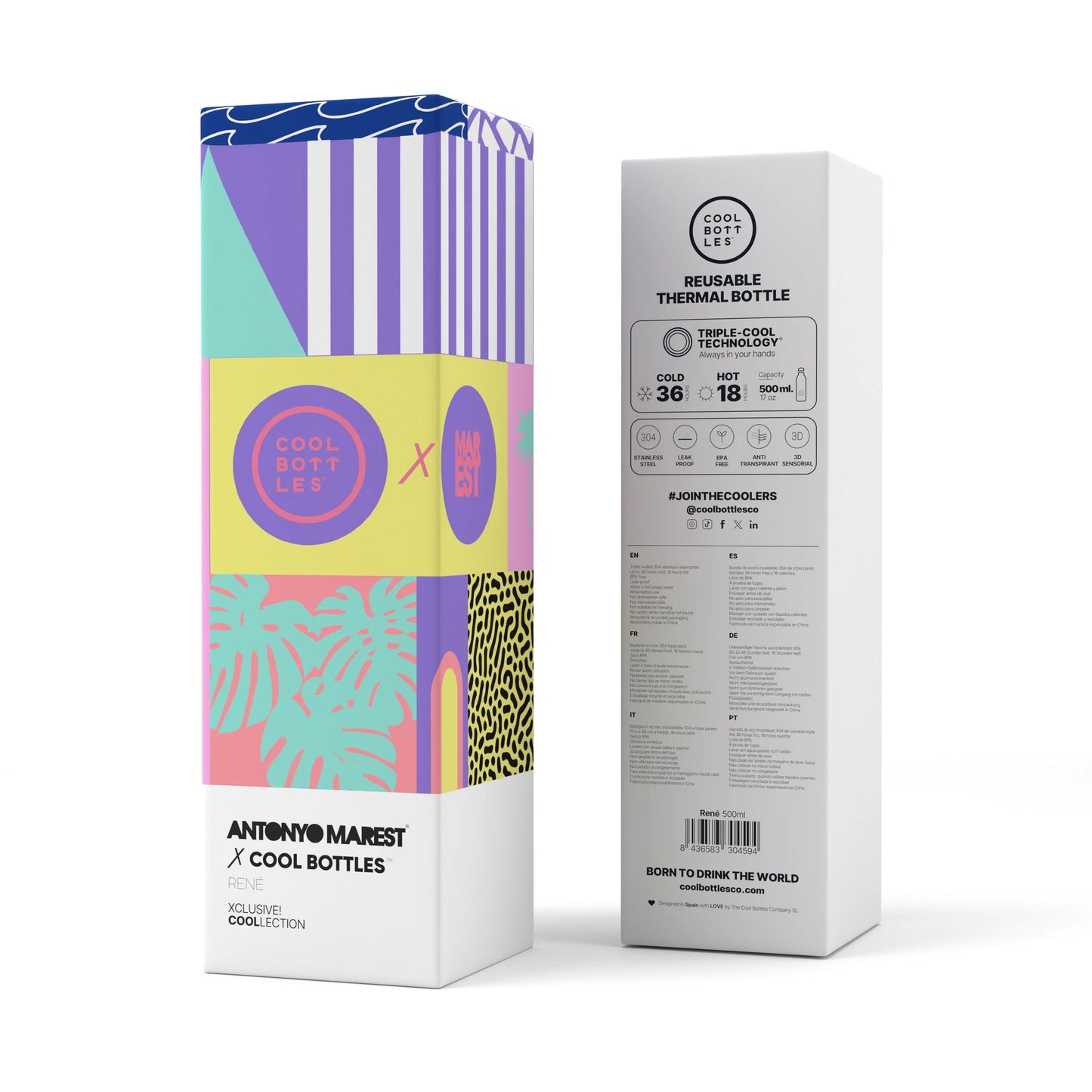 Botella acero inoxidable térmica 500ml Cool Bottles XCLUSIVE - Antonyo Marest - Rene