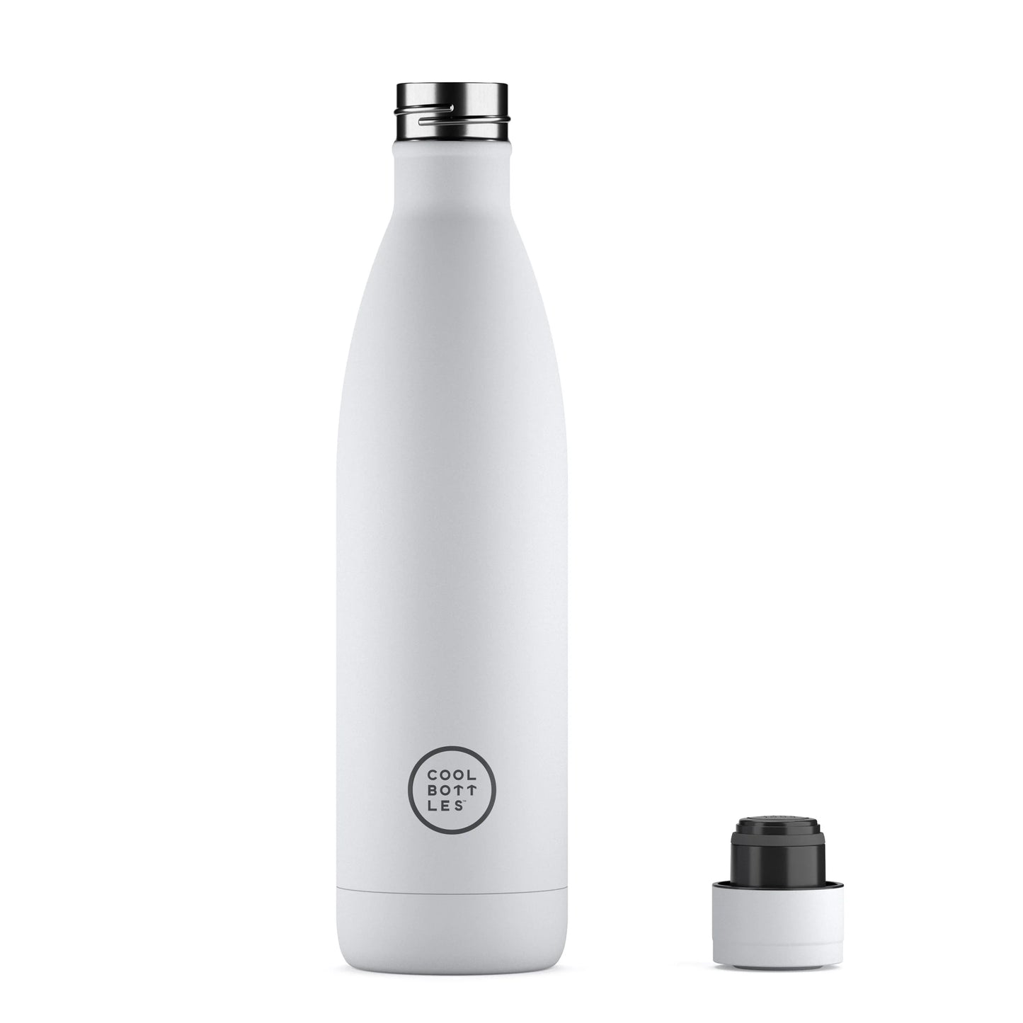 Botella acero inoxidable térmica 750ml Cool Bottles Mono White