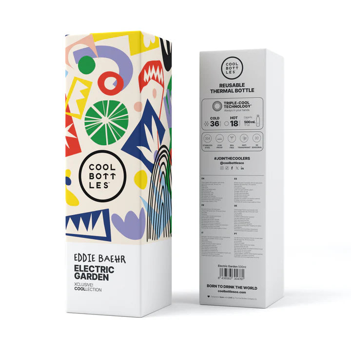 Botella acero inoxidable térmica 500ml Cool Bottles XCLUSIVE - Eddie Baehr - Electric Garden
