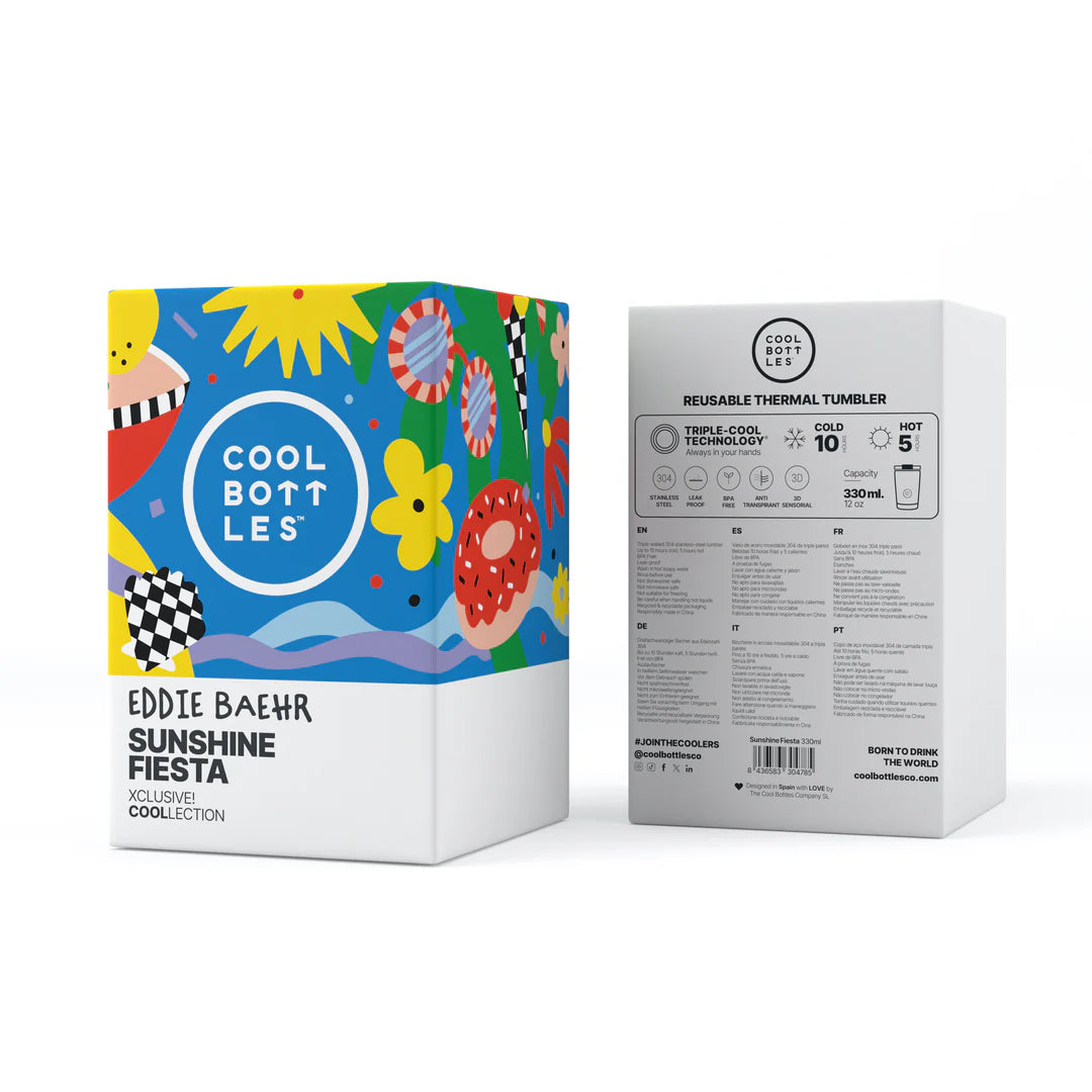 Vaso de Acero Inoxidable 330ml Cool Bottles XCLUSIVE - Eddie Baehr - Sunshine Fiesta