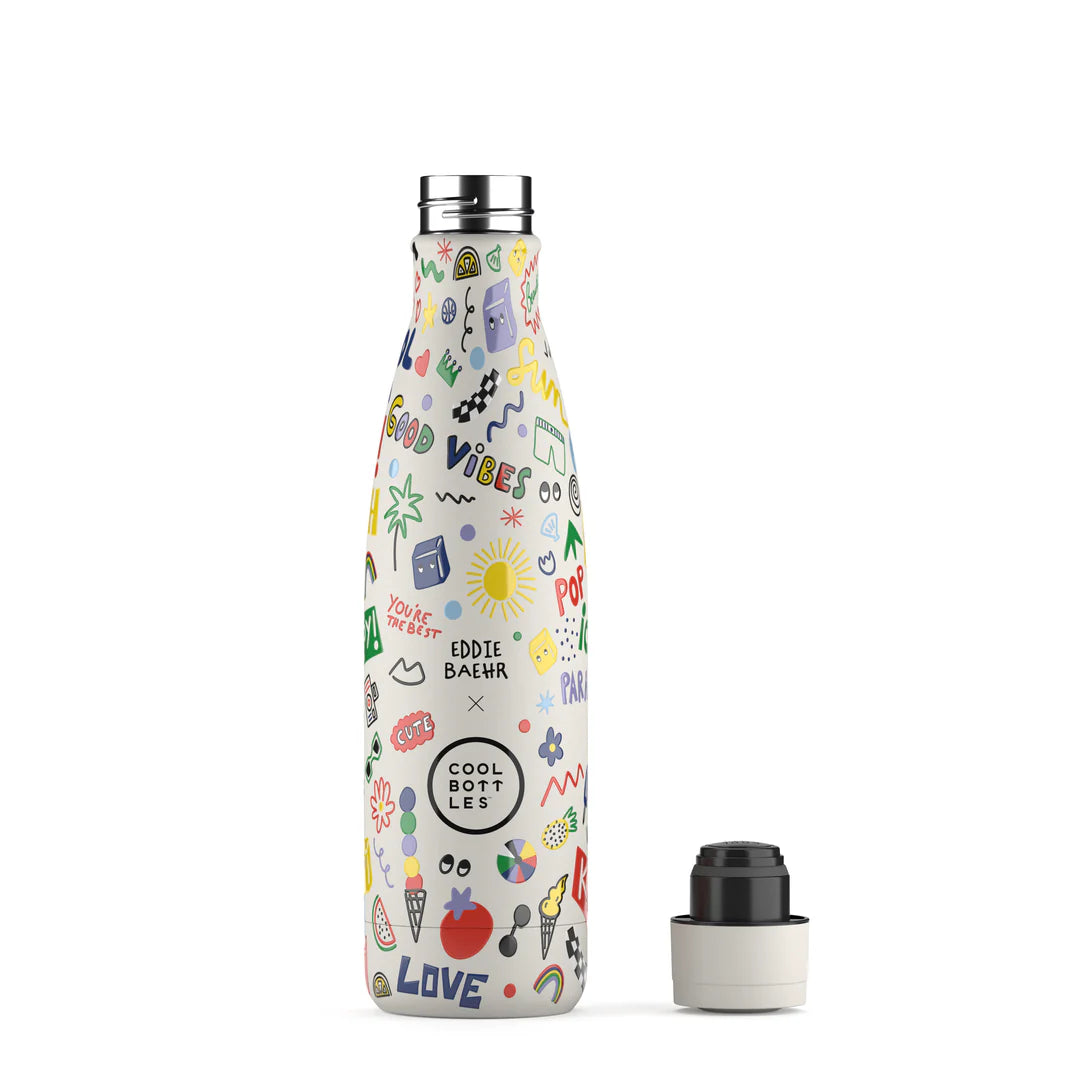 Botella acero inoxidable térmica 500ml Cool Bottles XCLUSIVE - Eddie Baehr - Good Vibes