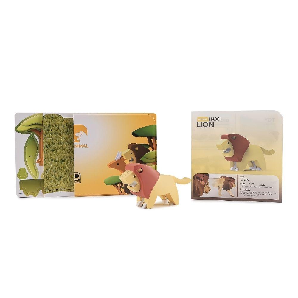 Puzzle 3D imantado Halftoys - Diorama Set Lion