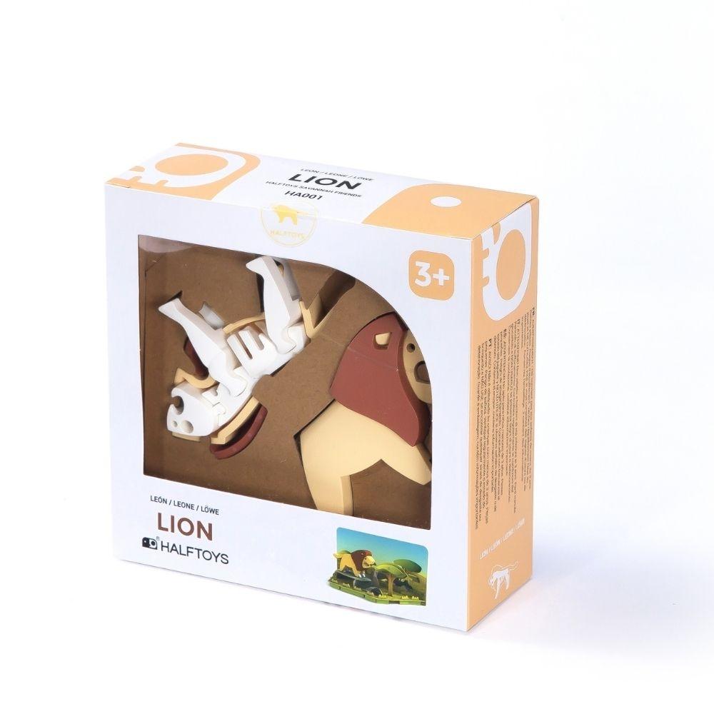 Puzzle 3D imantado Halftoys - Diorama Set Lion