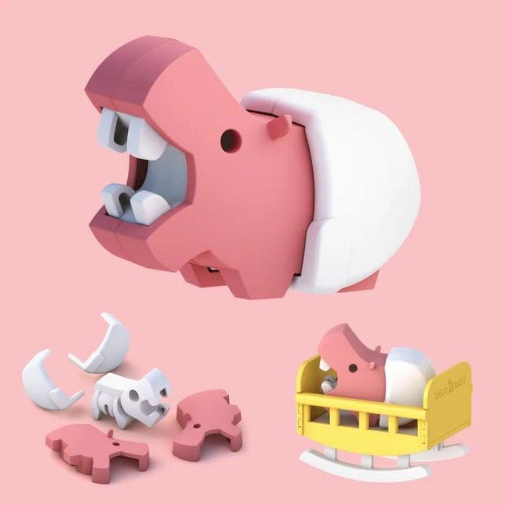Puzzle 3D imantado Halftoys - Baby Hippo