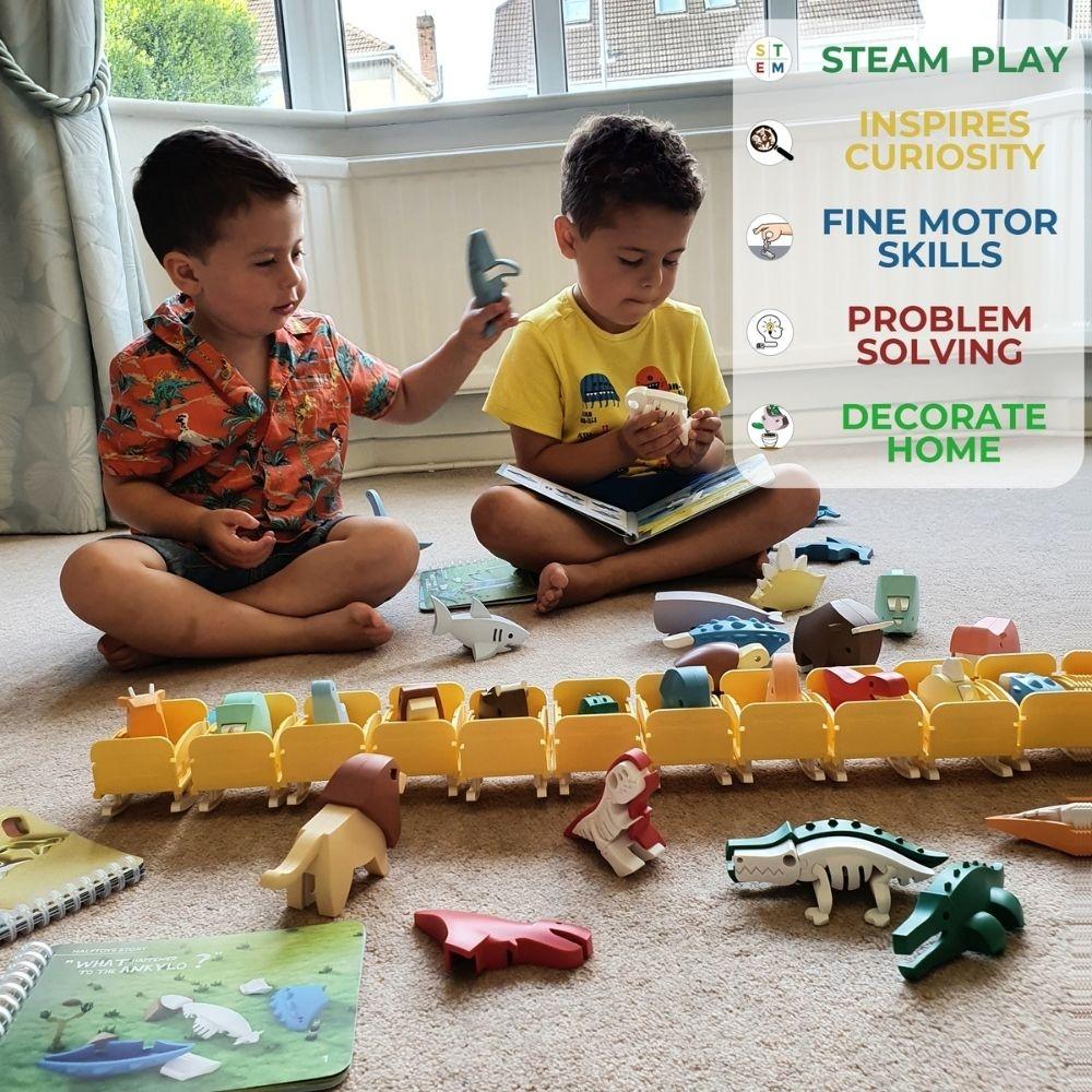 Puzzle 3D imantado Halftoys - Animal Lion