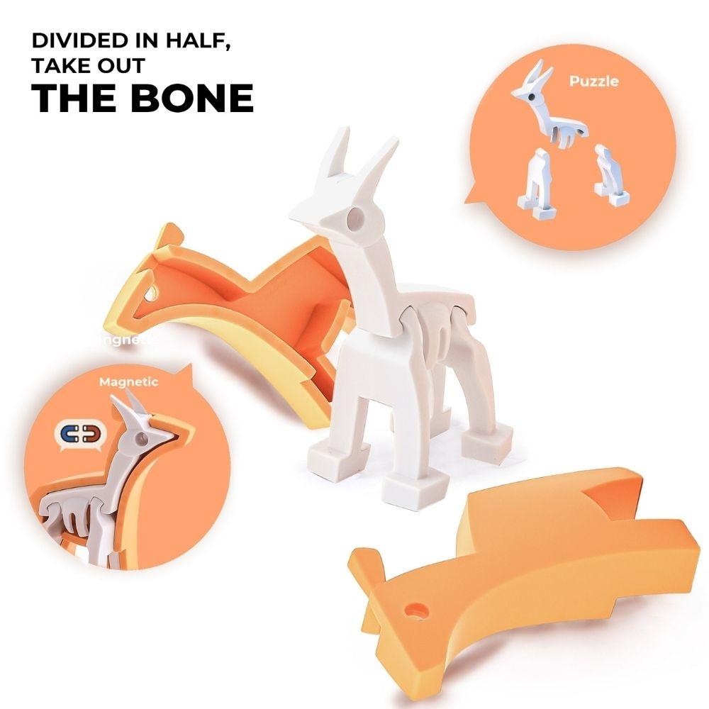 Puzzle 3D imantado Halftoys - Animal Impala