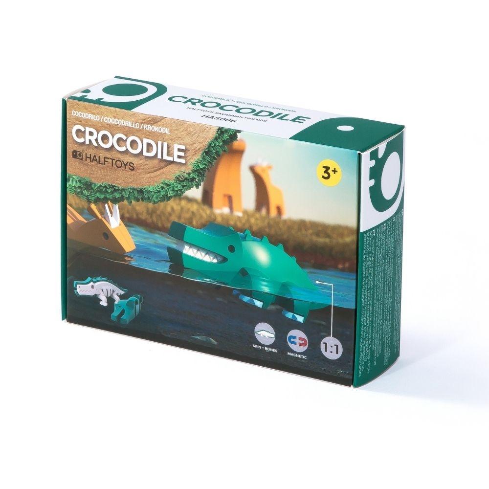 Puzzle 3D imantado Halftoys - Animal Crocodile