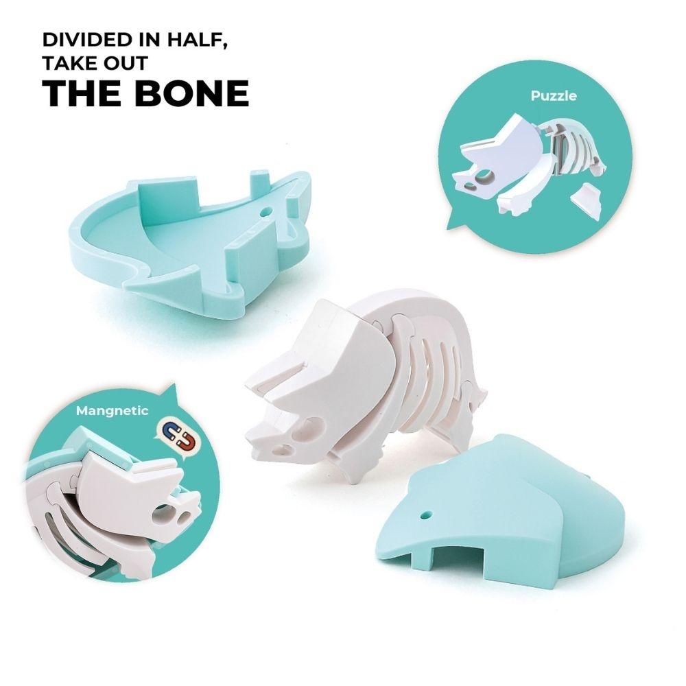 Puzzle 3D imantado Halftoys - Dino Triceratops