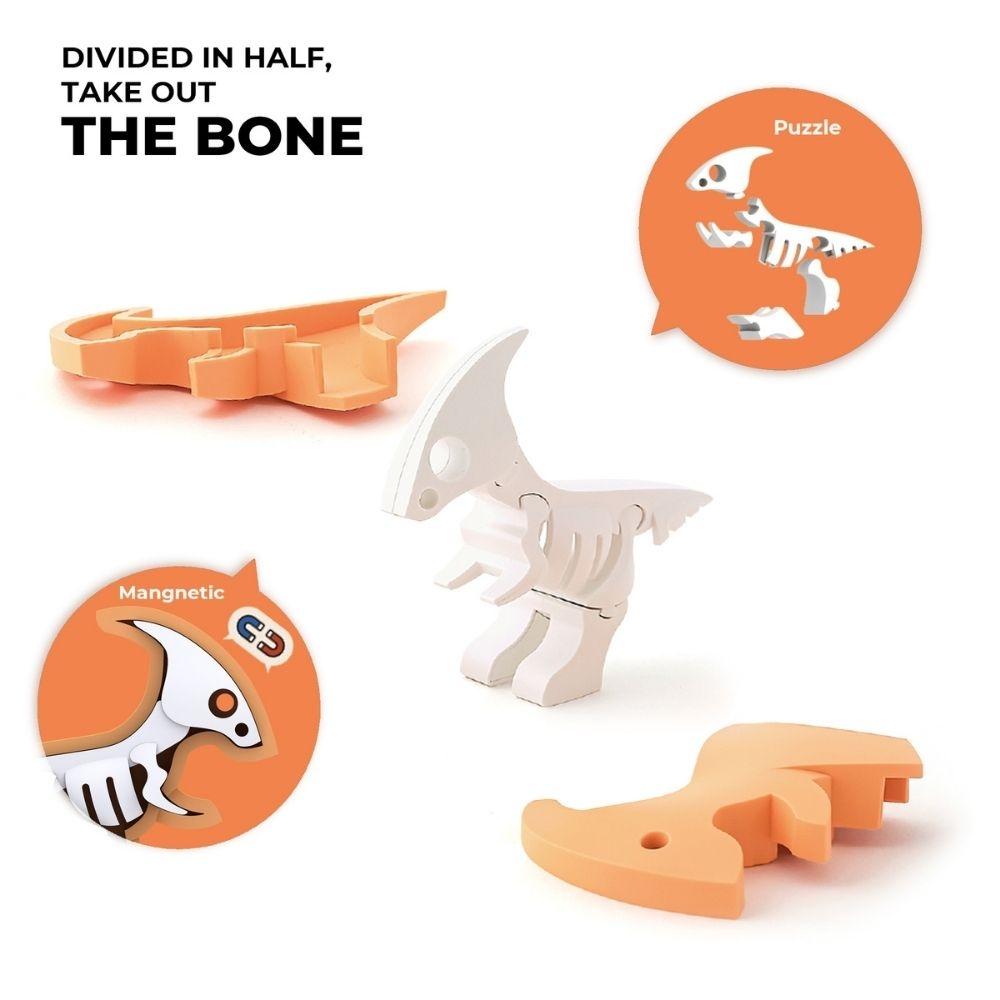 Puzzle 3D imantado Halftoys - Dino Parasaurus