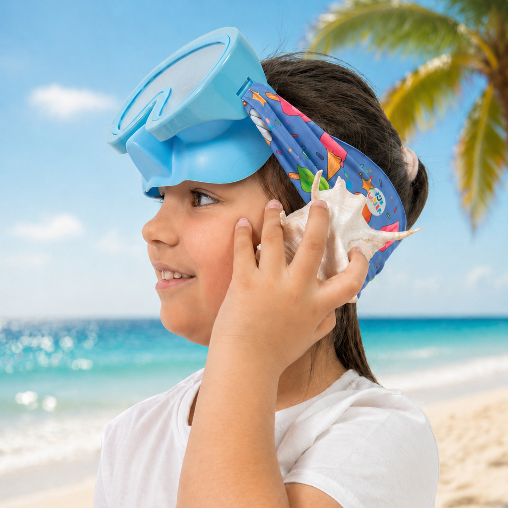 Gafas de Buceo con turbante Fun Water - JuniorMask Azul Claro / Helados