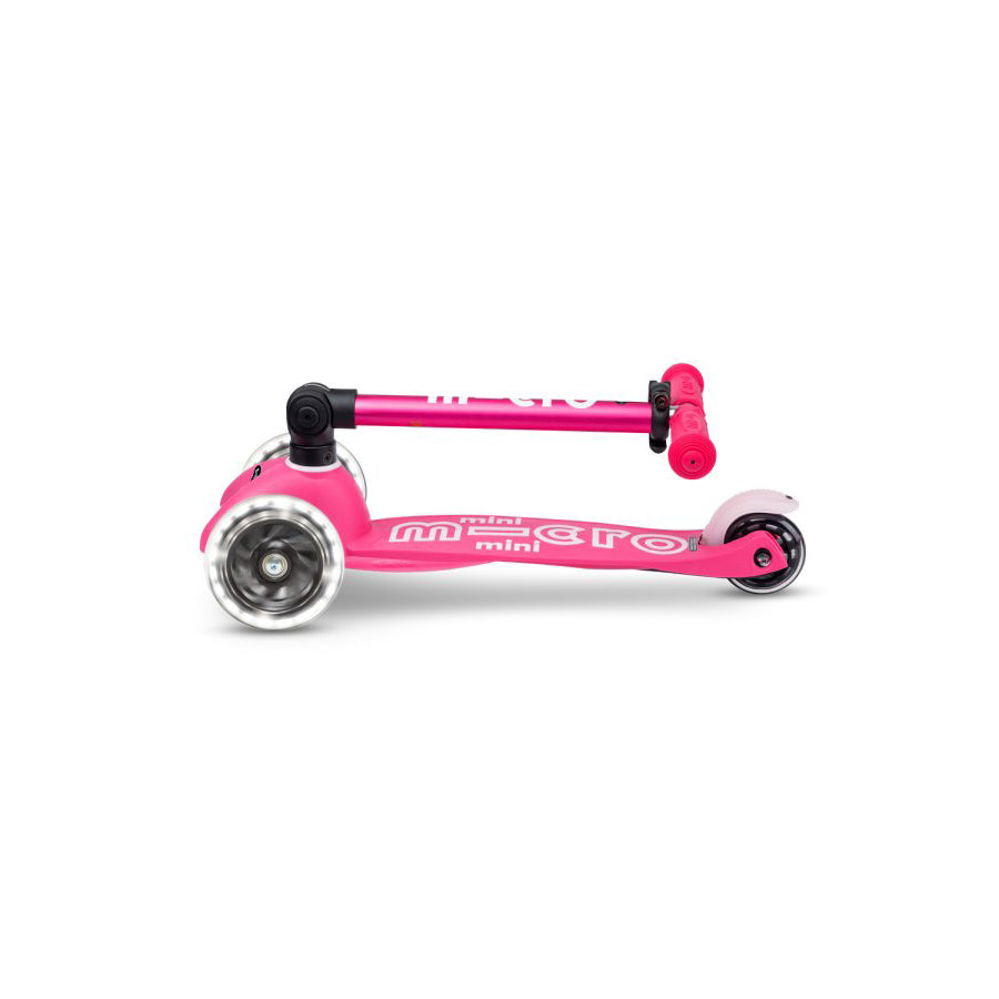 Patinete Micro Mini Deluxe Plegable LED Rosa