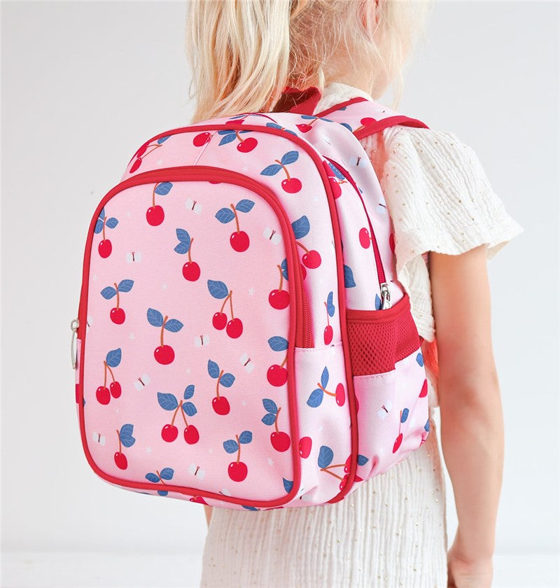 Mochila con bolsillo térmico - A Little Lovely Company Cerezas