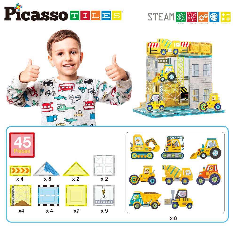 Bloques magnéticos Picasso Tiles Construcción 8 figuras - Cefa Toys