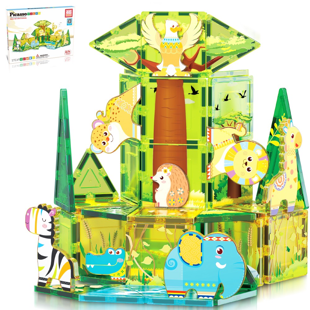 Bloques magnéticos Picasso Tiles Safari 8 figuras - Cefa Toys