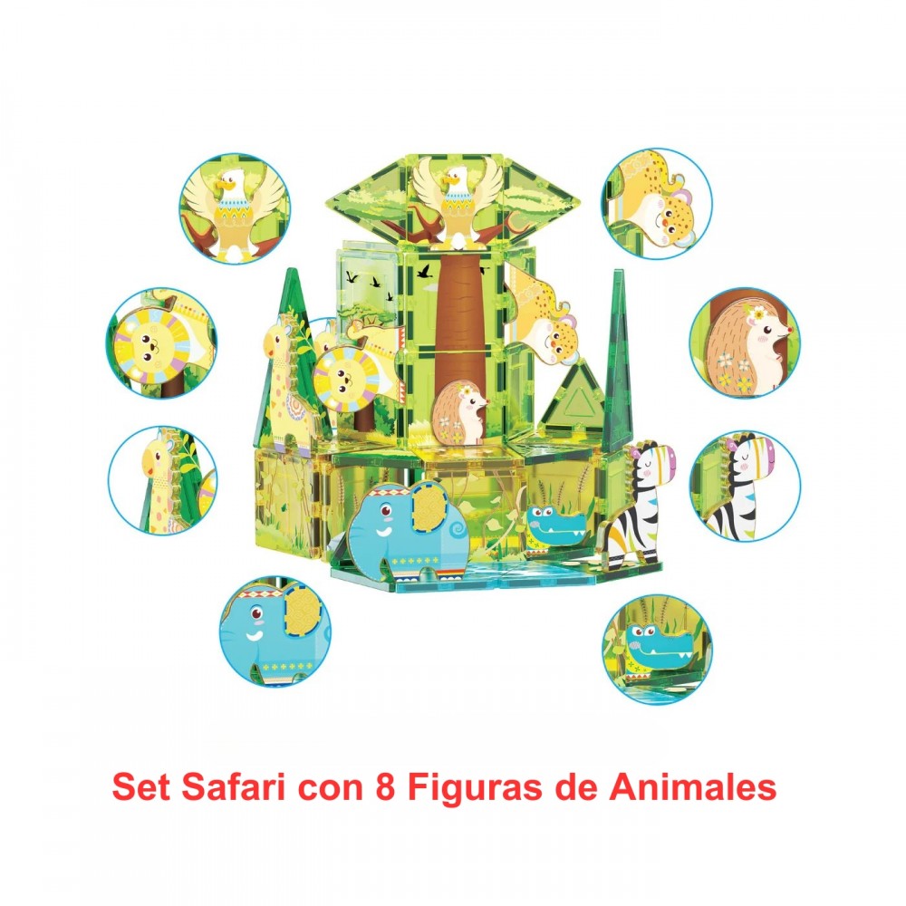 Bloques magnéticos Picasso Tiles Safari 8 figuras - Cefa Toys