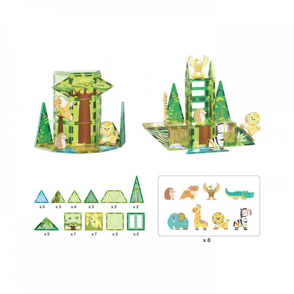 Bloques magnéticos Picasso Tiles Safari 8 figuras - Cefa Toys