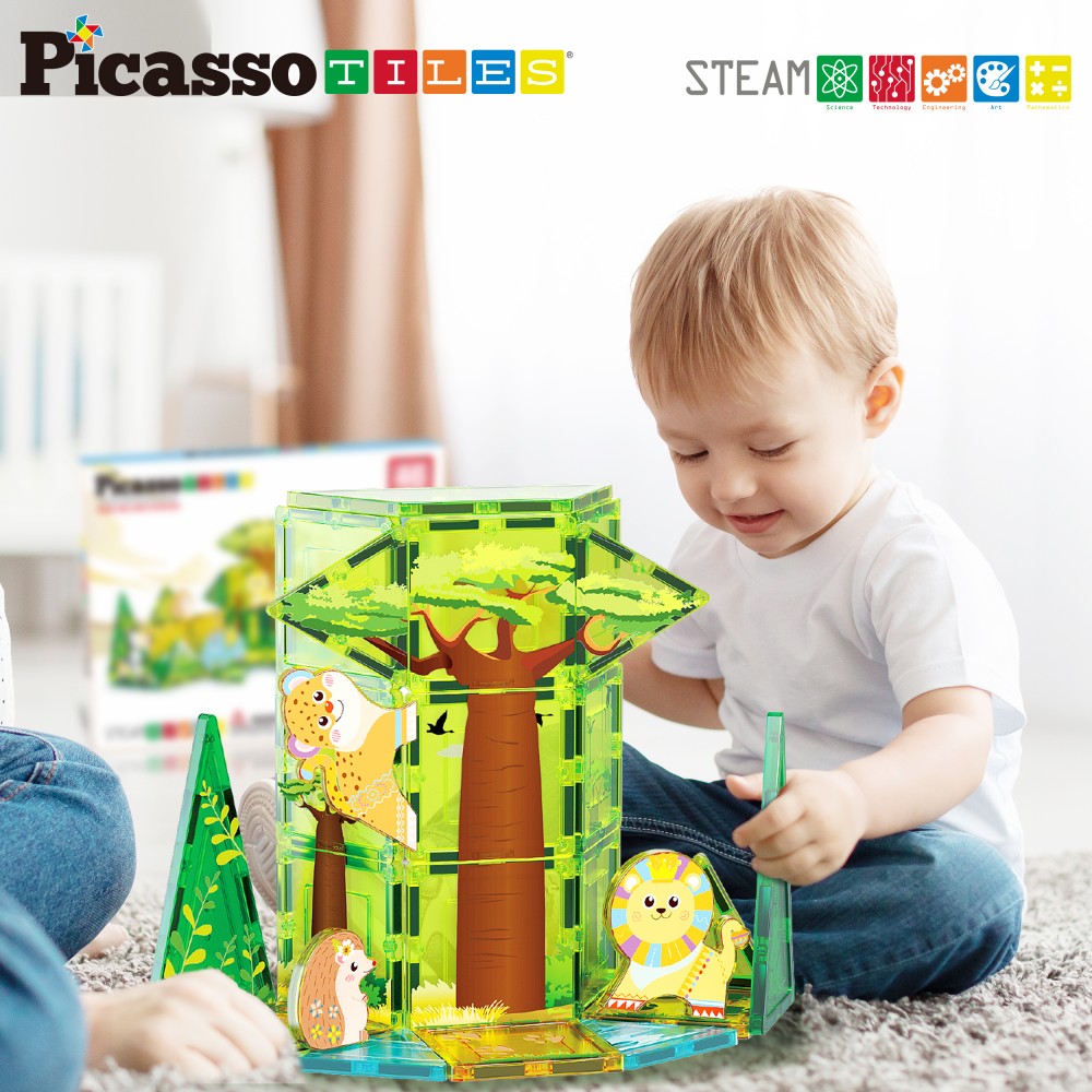 Bloques magnéticos Picasso Tiles Safari 8 figuras - Cefa Toys
