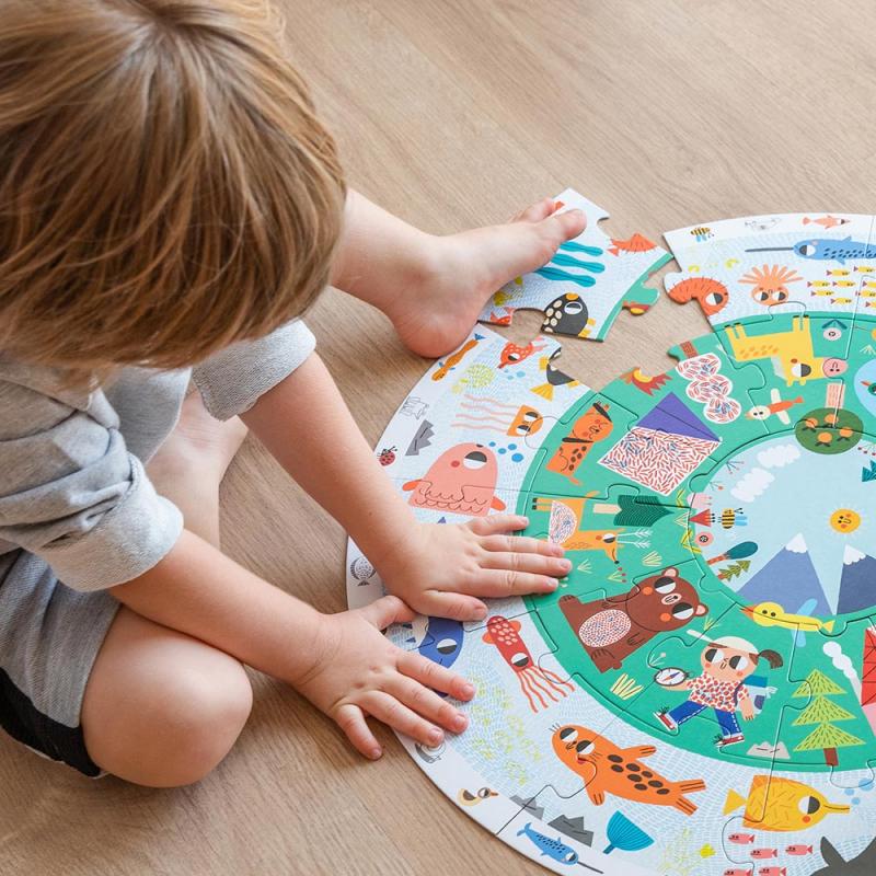 Puzzle XXL circular Descubre Animales - Goula