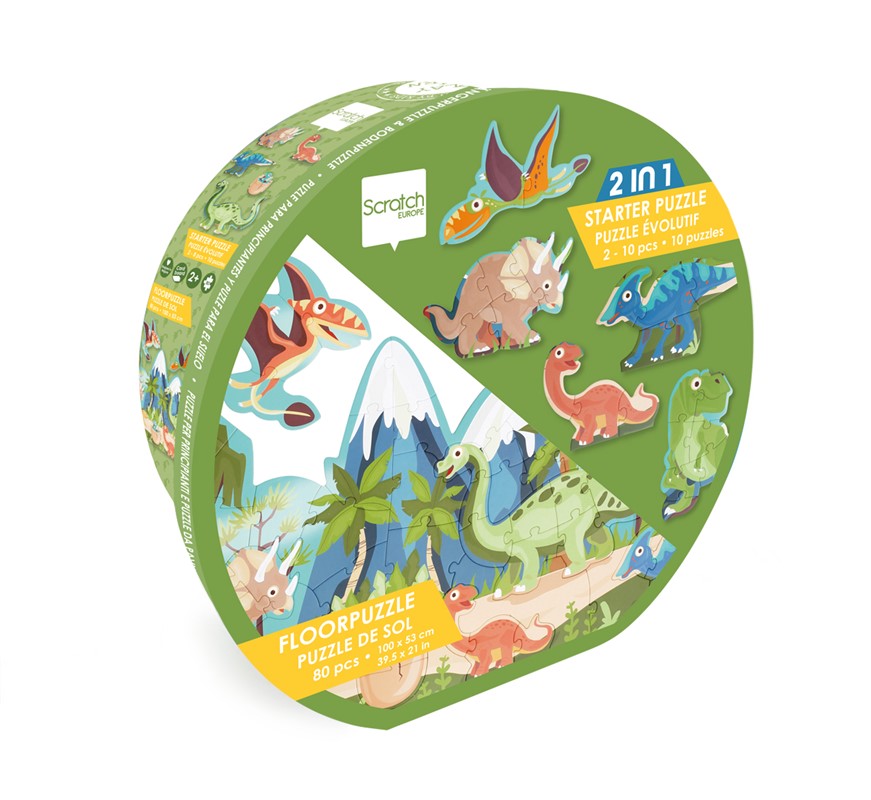 Puzzle evolutivo 2 en 1 Dinosaurios - Scratch